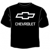 Чёрная футболка "CHEVROLET" с принтом на сайте mosmayka.ru