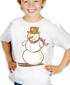 Новогодняя футболка "Снеговик 46" детская с принтом на сайте mosmayka.ru