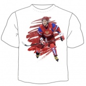Мужская футболка "Путин с клюшкой" с принтом