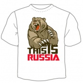 Мужская футболка "Россия 3" с принтом на сайте mosmayka.ru