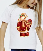 Новогодняя футболка "Снеговик 33" детская с принтом на сайте mosmayka.ru