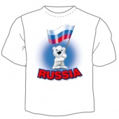 Мужская футболка "Россия 2" с принтом
