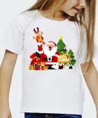 Новогодняя футболка "Весёлый дед мороз" детская с принтом на сайте mosmayka.ru