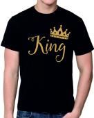 Парная футболка "King золото" мужская с принтом на сайте mosmayka.ru