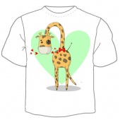 Семейная футболка "Жираф папа" с принтом