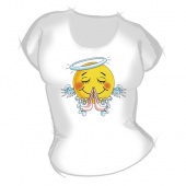 Женская футболка "Смайлик 5" с принтом на сайте mosmayka.ru