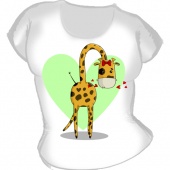 Семейная футболка "Жираф мама" с принтом