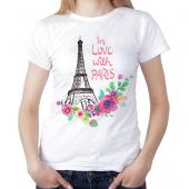 Женская футболка "Париж" с принтом на сайте mosmayka.ru