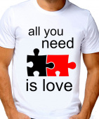Парная футболка "Нуждаюсь в любви" мужская с принтом на сайте mosmayka.ru