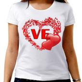 Парная футболка "LOVE 2" женская с принтом