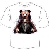 Мужская футболка "Путин с медведем" с принтом на сайте mosmayka.ru