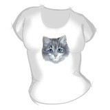 Женская футболка "Мордашка кошки" с принтом