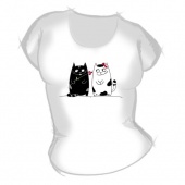 Женская футболка "Котики" с принтом
