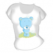 Женская футболка "Голубой мишка" с принтом на сайте mosmayka.ru