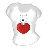 Женская футболка "Собачка с сердцем" с принтом на сайте mosmayka.ru