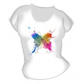 Женская футболка "Цветная бабочка" с принтом на сайте mosmayka.ru
