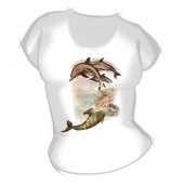 Женская футболка "Дельфины" с принтом