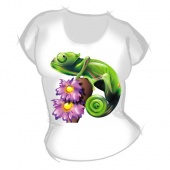 Женская футболка "Ягуана цветы" с принтом