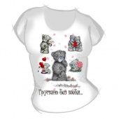 Женская футболка "Много мишек тедди" с принтом на сайте mosmayka.ru