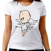 Парная футболка "Ангелочек" женская с принтом на сайте mosmayka.ru