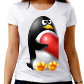 Парная футболка "Пингвин 5" женская с принтом на сайте mosmayka.ru