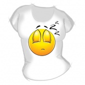 Женская футболка "Сонный смайл" с принтом