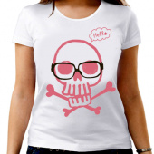 Парная футболка "Весёлый череп" женская с принтом на сайте mosmayka.ru