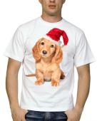 Новогодняя футболка "Новогодний щенок" мужская с принтом на сайте mosmayka.ru