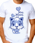 Парная футболка "Мяу мяу" мужская с принтом на сайте mosmayka.ru
