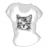 Женская футболка "Мордочка котёнка" с принтом на сайте mosmayka.ru