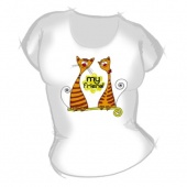 Женская футболка "Кошки в полоску" с принтом на сайте mosmayka.ru