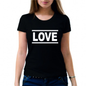 Парная футболка "1 любовь" женская с принтом на сайте mosmayka.ru