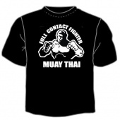 Чёрная футболка "MUAY THAI" с принтом