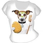 Женская футболка "Смешной щенок" с принтом на сайте mosmayka.ru
