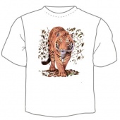 Мужская футболка "Тигр идущий" с принтом