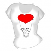 Женская футболка "Девушка с парнем в шаре" с принтом на сайте mosmayka.ru