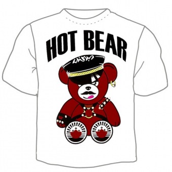 Мужская футболка "Горячий медведь" с принтом на сайте mosmayka.ru