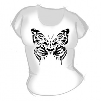 Женская футболка "Бабочка- тигр" с принтом на сайте mosmayka.ru