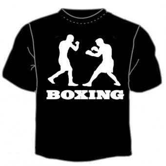 Чёрная футболка "Бокс" с принтом на сайте mosmayka.ru