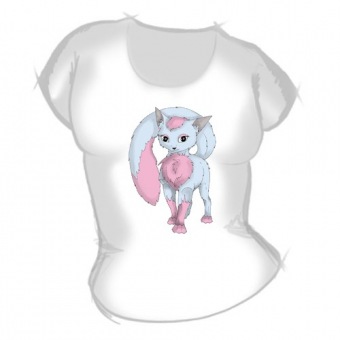 Женская футболка "Кошка с гол хвостом" с принтом на сайте mosmayka.ru