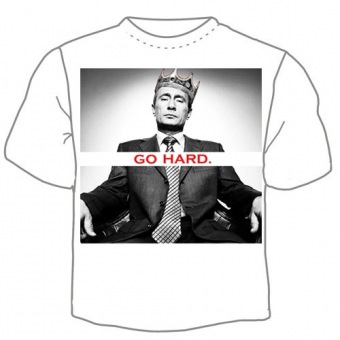 Мужская футболка "GO HARD" с принтом на сайте mosmayka.ru
