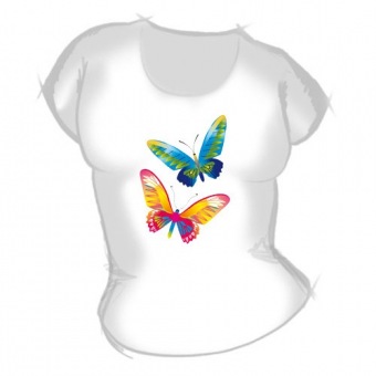 Женская футболка "Бабочки 3" с принтом на сайте mosmayka.ru