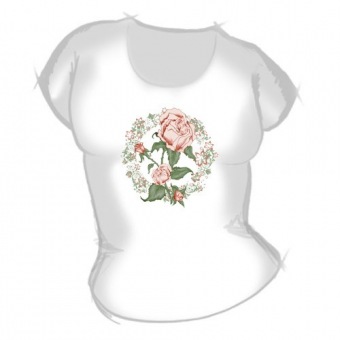 Женская футболка "Цветы" с принтом на сайте mosmayka.ru
