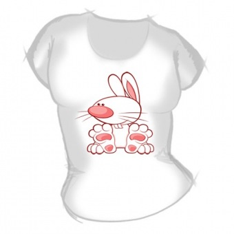 Женская футболка "Кролик 1" с принтом на сайте mosmayka.ru