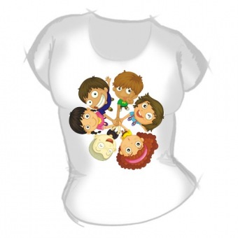 Женская футболка "Детки" с принтом на сайте mosmayka.ru