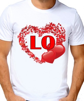 Парная футболка "LoVE 2" мужская с принтом на сайте mosmayka.ru