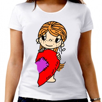 Парная футболка "Love is 1" женская с принтом на сайте mosmayka.ru