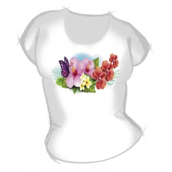 Женская футболка "Цветочки 2" с принтом на сайте mosmayka.ru