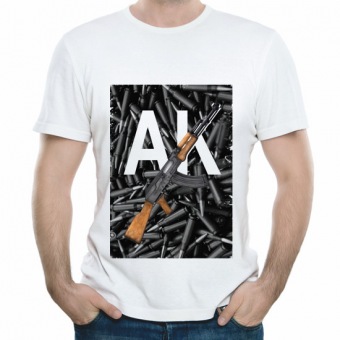 Мужская футболка "АК" с принтом на сайте mosmayka.ru