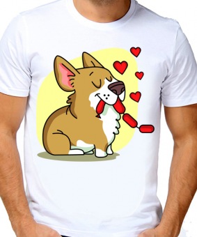 Парная футболка "Собачки 5" мужская с принтом на сайте mosmayka.ru